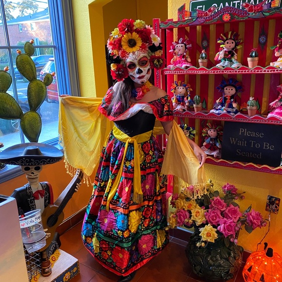 Colorful Floral Mexican Dress - Picture 5 of 5